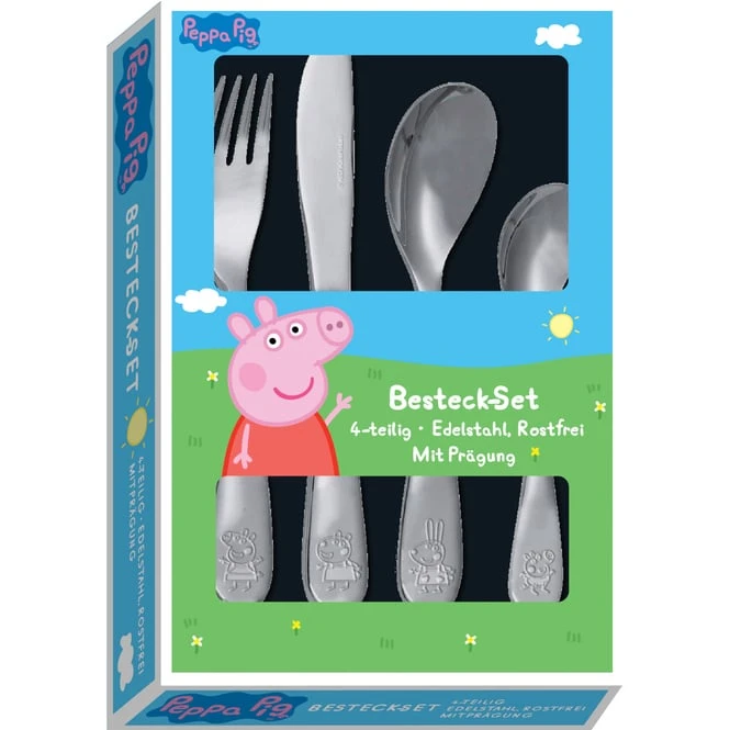 Peppa Wutz - Edelstahl Besteckset - 4 Teile 1 Peppa Wutz - Edelstahl Besteckset - 4 Teile
