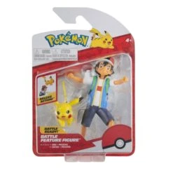 Pokémon - Battle Feature Figur - Ash Und Pikachu
