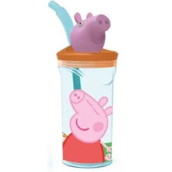 Peppa Wutz - Trinkbecher Mit Trinkhalm - Ca. 360ml